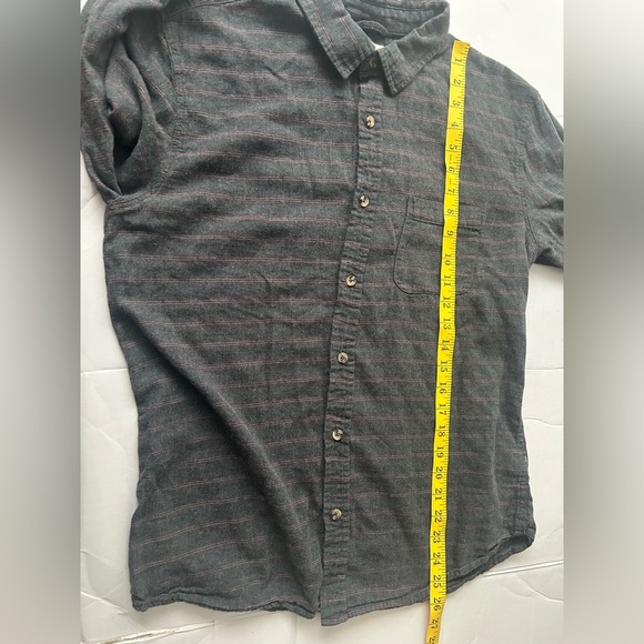 Marine Layer Mens Flannel Button Up Long Sleeve Shirt Sz M Grey Striped Pocket - Picture 6 of 6